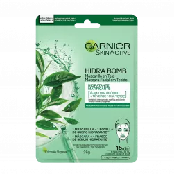 Mascarilla Facial Hidratante Matificante en Tela Hidra Bomb Pieles Mixtas A Grasas Garnier Skin Active - Sobre de 1 unidad