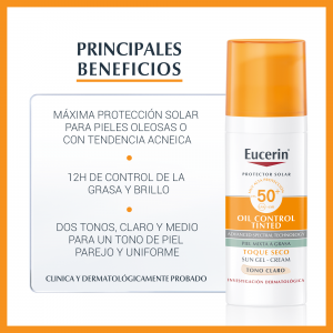 Eucerin Protector Solar Oil control Tinted FPS 50+ Tono Claro - 50 ml