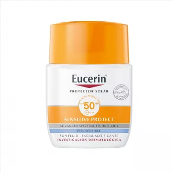 Eucerin Protector Solar Facial Sun Fluid Sensitive Protect Matificante FPS 50+ - 50 mL