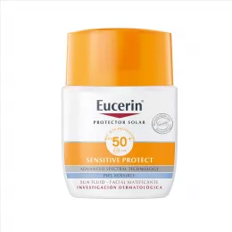 Eucerin Protector Solar Facial Sun Fluid Sensitive Protect Matificante FPS 50+ - 50 mL