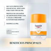 Eucerin Protector Solar Facial Sun Fluid Sensitive Protect Matificante FPS 50+ - 50 mL