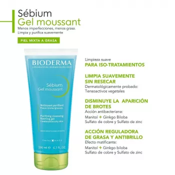 Gel Moussant Sebium Bioderma - 200 ml